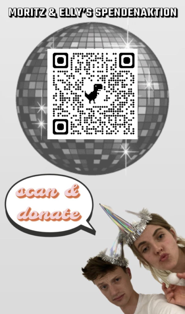 QR-Code zur PayPal-Geburtstagsspendenaktion von Moritz und Elly zugunsten des HOKEKI e.V.